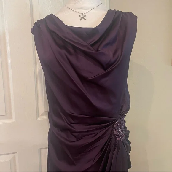 Patra Deep Purple Maxi Dress with Ruched Detail - Picture 6 of 11